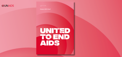 Cover des UNAIDS-Berichts von Juni 2026; Text: United to end AIDS