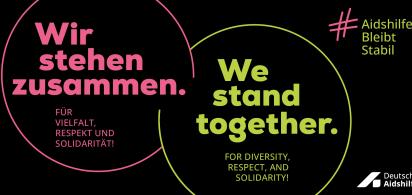 Motiv der Kampagne "Aidshilfe bleibt stabil"
